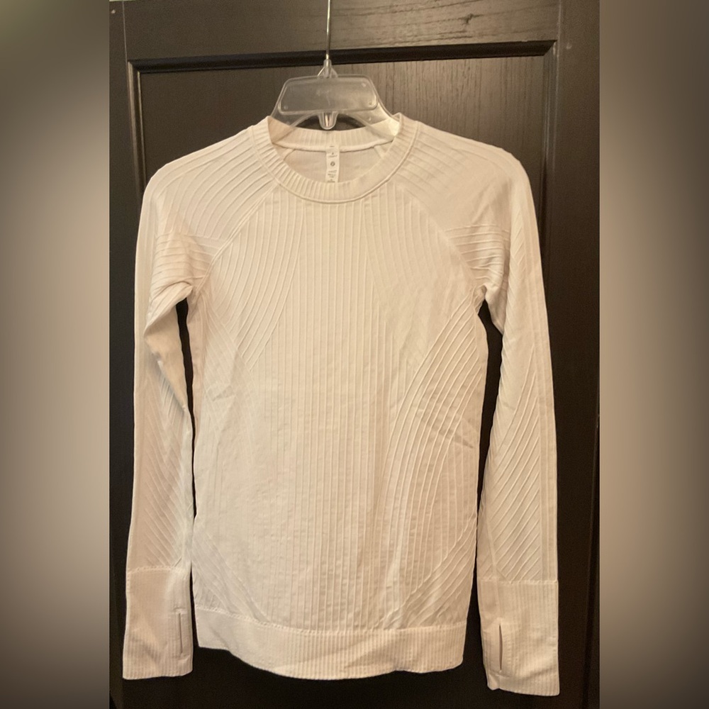lululemon Engineered Warmth Ribbed Long Sleeve | White Opal | Size 4 | EUC